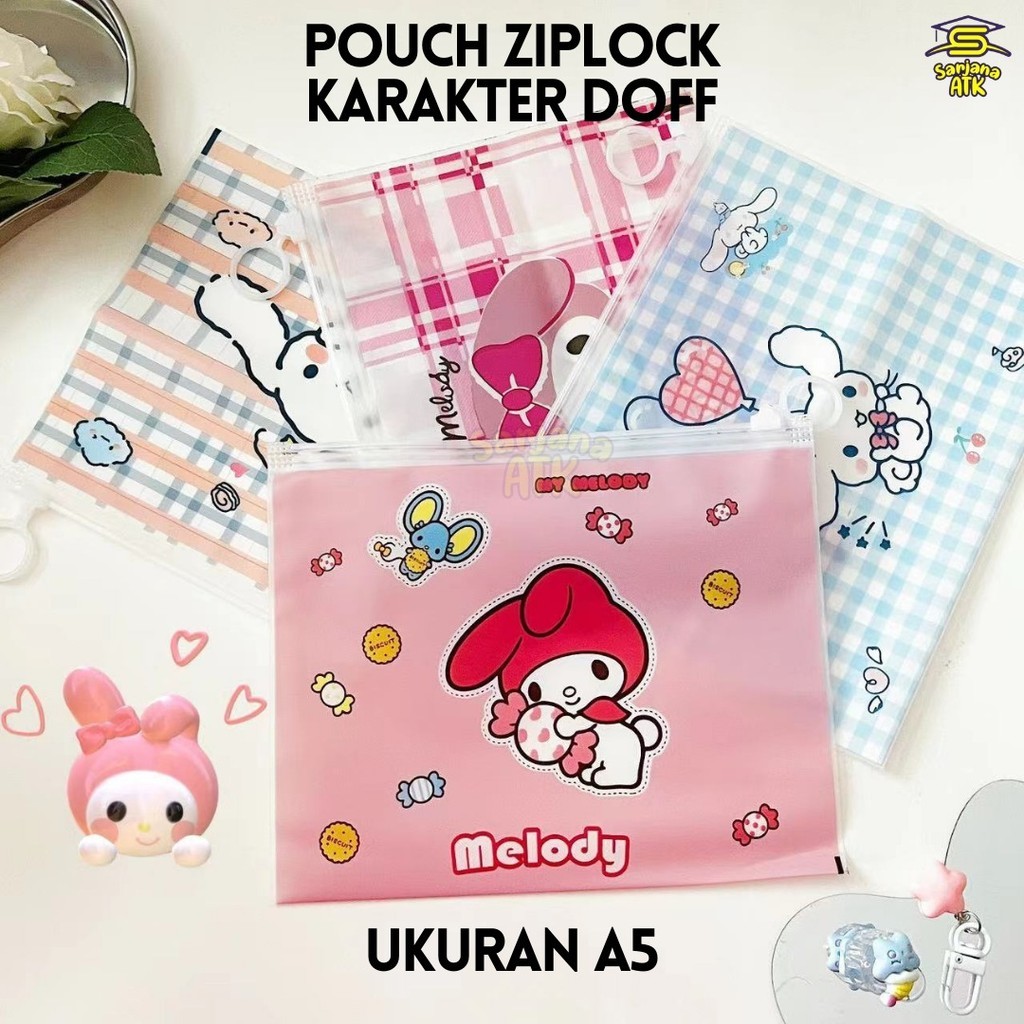 

Pouch Ziplock Doff / Pocket Plastik Funcy Karakter Sanrio Lotso Multifungsi Organizer A5