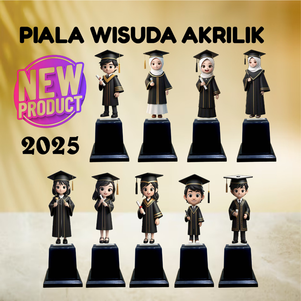 PIALA WISUDA AKRILIK ANAK TERBAIK KAREKTER 3D | Plakat Wisuda Akrilik SD TK  TERMURAH