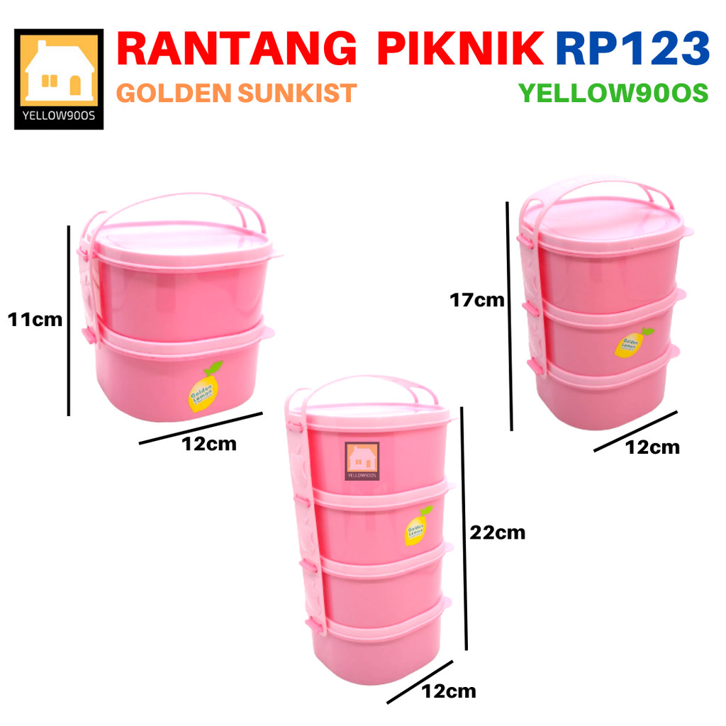 Rantang Piknik Susun Anak Wadah Saji Makanan RP 123 Golden Sunkist