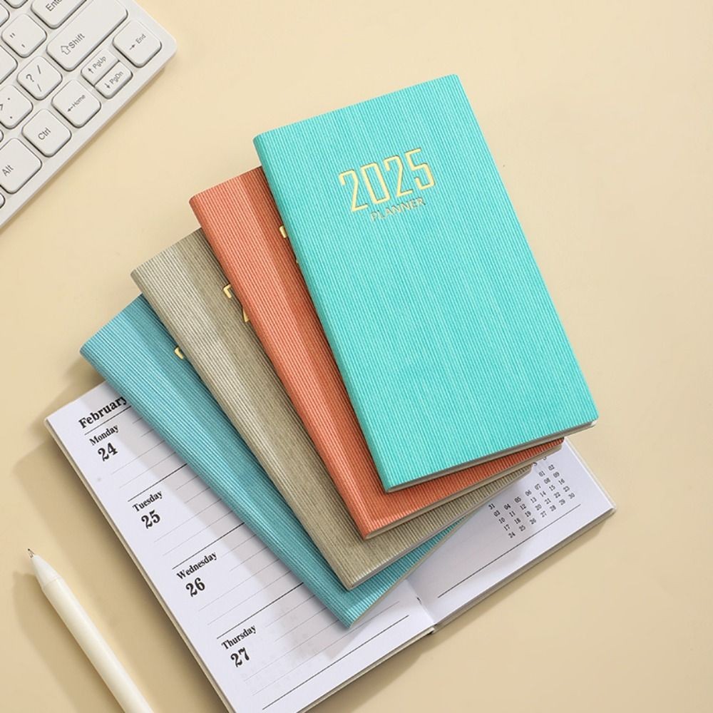 

2025 A6 Agenda Book Mini Portable Diary Weekly Planner Notebooks To Do List English Notepad With Calendar School Office Supplies