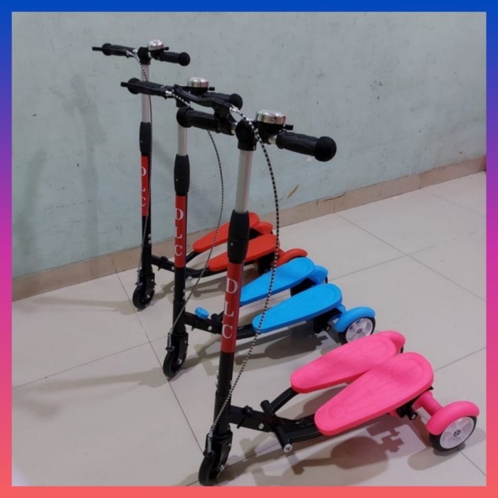 Terlaris - Skuter Anak Injak Dual Pedal Roda 3 / Skuter Mainan Otoped Anak - Biru