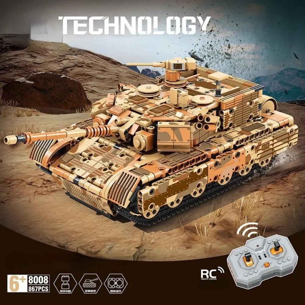 MOC Military Tank Model Building Blocks Remote Control Tank Weapon Bricks Toys for   ildren Holiday 