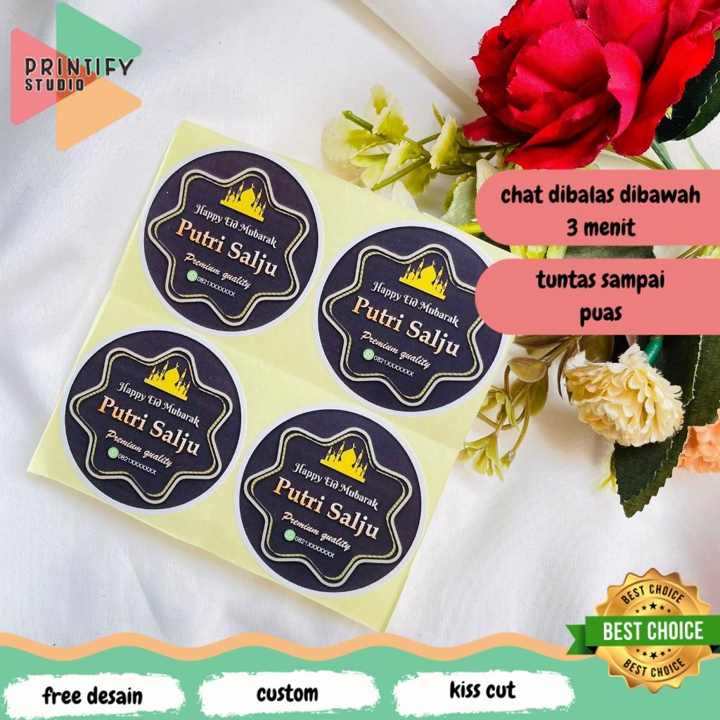 

Printify Cetak Sticker Label Toples Kue Kering Lebaran Stiker Hampers Cookies Idul Fitri Bulat