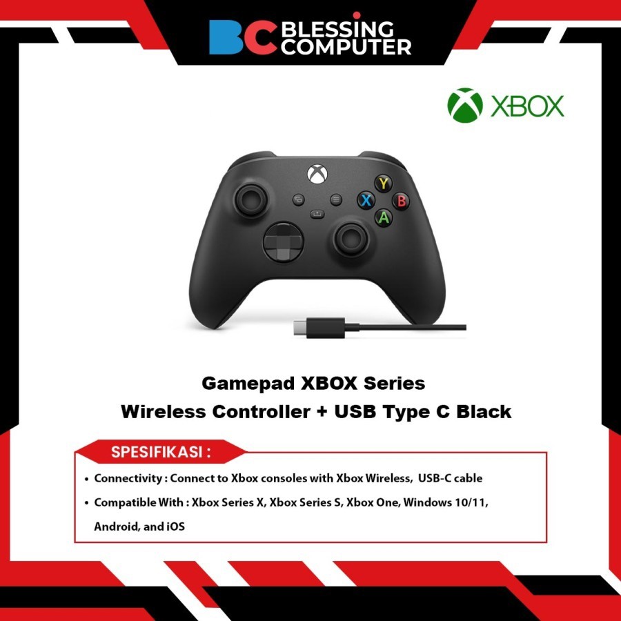 Gamepad XBOX Series Wireless Controller + USB Type C Black