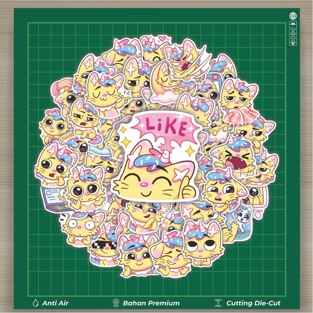 

HOT 50 PCS STIKER Stiker Kucing Lucu Candy Cat Stiker Fashion Cars Decal Dingin Kartu Album Custom Vinyl Anti Air- Sticker Aesthetic Buku Journal Koper Casing HP Tablet Laptop Helm Motor Botol Minum