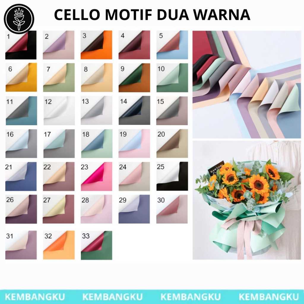 

(lembaran) cellophane dua warna kertas buket