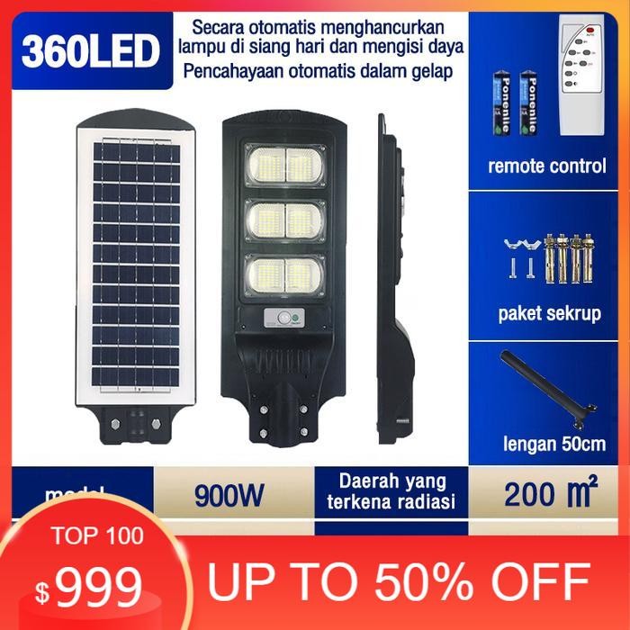 lampu jalan tenaga matahari outdoor lampu tenaga matahari sorot led - 900W