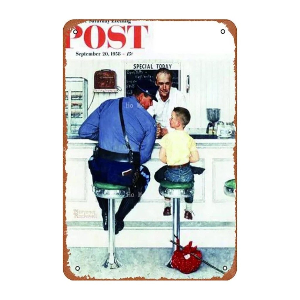

Runaway Saturday Evening Post Cover September 20 1958 Retro Vintage Metal Tin Sign Wall Decor Poster Plate Decor Plaque
