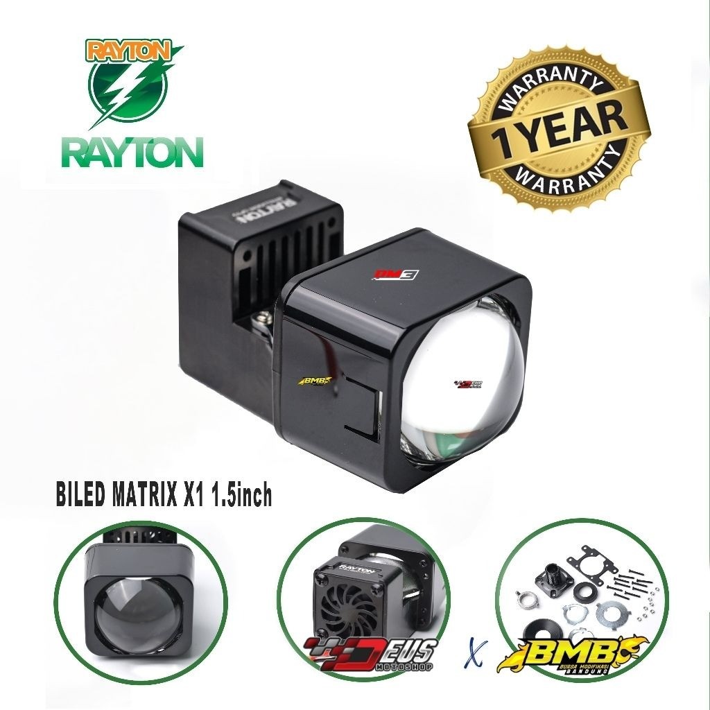 RTD Projector Biled Matrix X1 1.5inc RTD Rayton Low 40watt High 50watt Jamin Terang plus devil eye