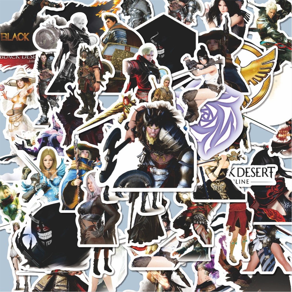 

100PCS Lucu Stiker Game Black Desert Char Mix 1 Stiker Aesthetic Stiker Anti Air Stikers Berperekat Waterproof sticker decal buat Motor Helm Buku Journal Koper Casing HP Laptop Botol Minum Hadiah anak