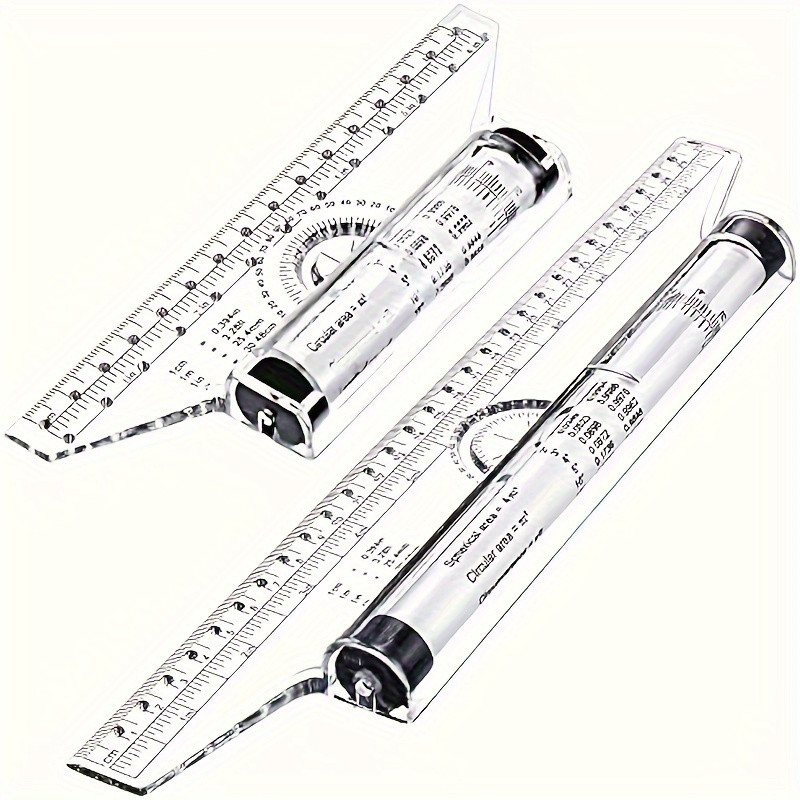 

2Pcs Plastic Ruler Drawing Roller Ruler Parallel Multi-functional Drawing Design Used for Measurement Drafting Schools Offices