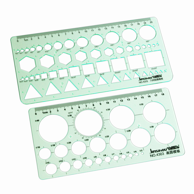

Brand New Green Geometric Template Ruler Mapping Drawing Tools Ruler Suitable For Student School Stationery