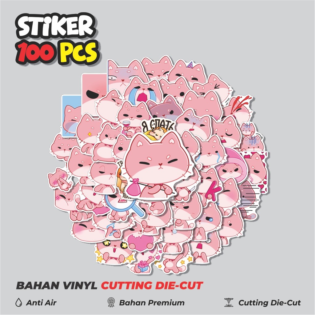 

Terbaru! 50 pcs Stiker Animal Cute Kucing Me'o Dekorasi Lucu Kreatif untuk Notebook, Skateboard, HP