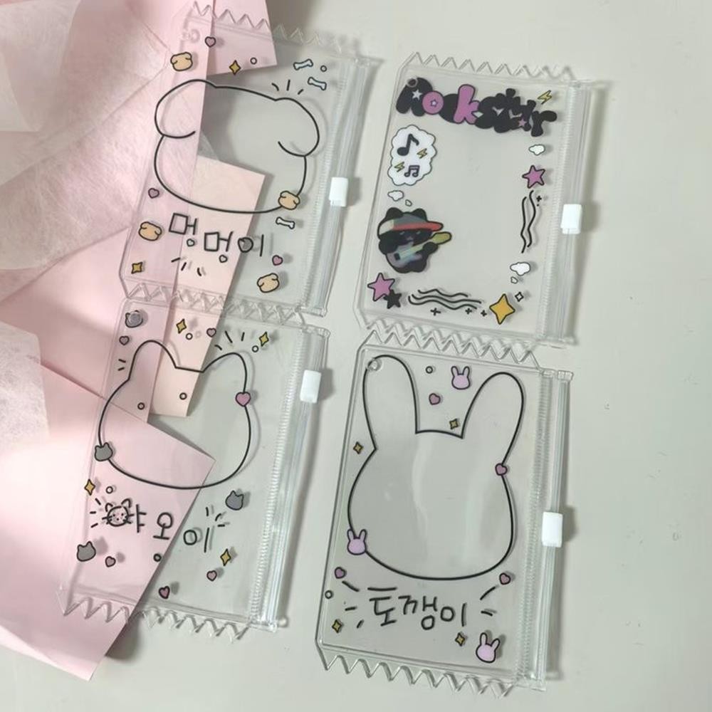 

3 Inch Photocard Holder Card Zipper Bag Keychain Card Holder Cartoon Cute DIY INS Badge Protector Case Card Sleeve Cover