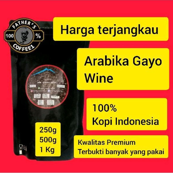 

JAMIN MURAH !!!Kopi Arabika Wine Aceh Gayo Biji, Beans Bubuk 250 Gram(BISA LANGSUNG ORDER)