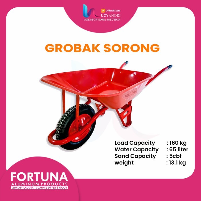

Gerobak Sorong Dorong Pasir Cor Trolley Merk Fortuna Original