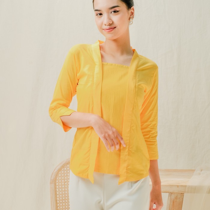 

✨LARIS✨ -Kebaya Batik Kutubaru 2 in 1 Lengan 7/8 Meradelima Katun Kuning - XL