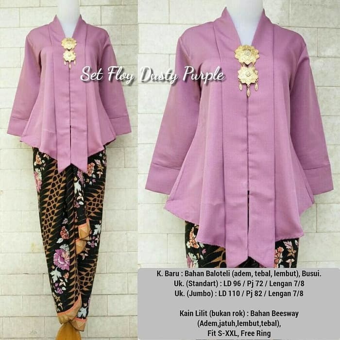 

✨LARIS✨ -Setelan Kebaya Floy Kutu Baru Burgundy - SET PEACH, M