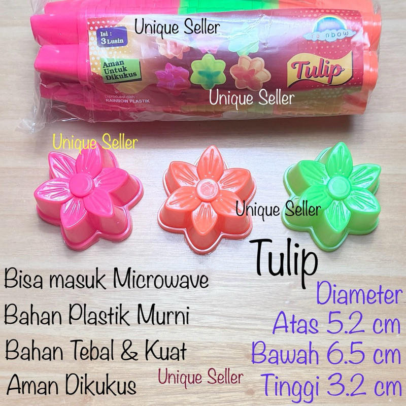 [1gross] Cetakan Kue Tulip 6.5 cm isi 12 lusin / Cetakan Bunga Tulip 1 gross / Cetakan Puding Puddin