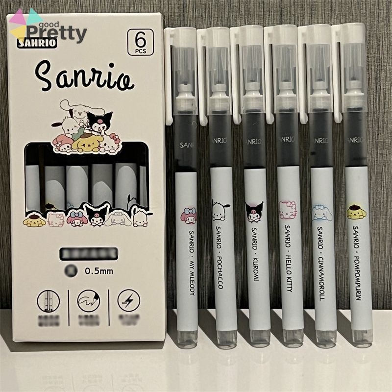 

5mm Pena Ujian Siswa Murah COD ⚡Pena Cair Netral Sanrio Straight Ins Pena Hitam Cepat Kering Lucu 0 PD