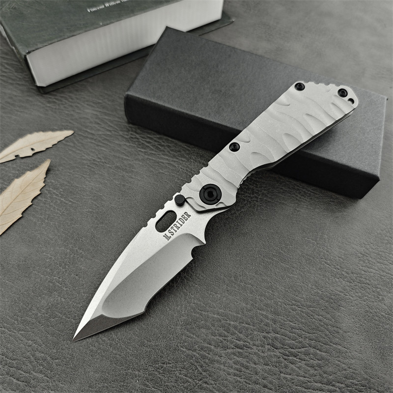 Camping Outdoor Survival Strider Enterer Titanium Alloy Wave Handle Folding Knife TC4 Titanium Alloy