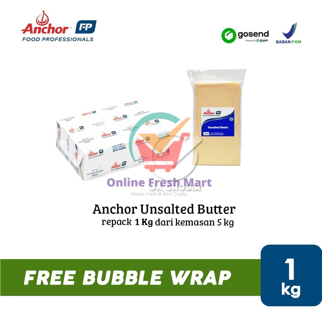 

Anchor Unsalted Butter / Mentega Tawar 1 kg (KHUSUS GOSEND & GRABEXPRESS) - Online Fresh Mart Denpasar