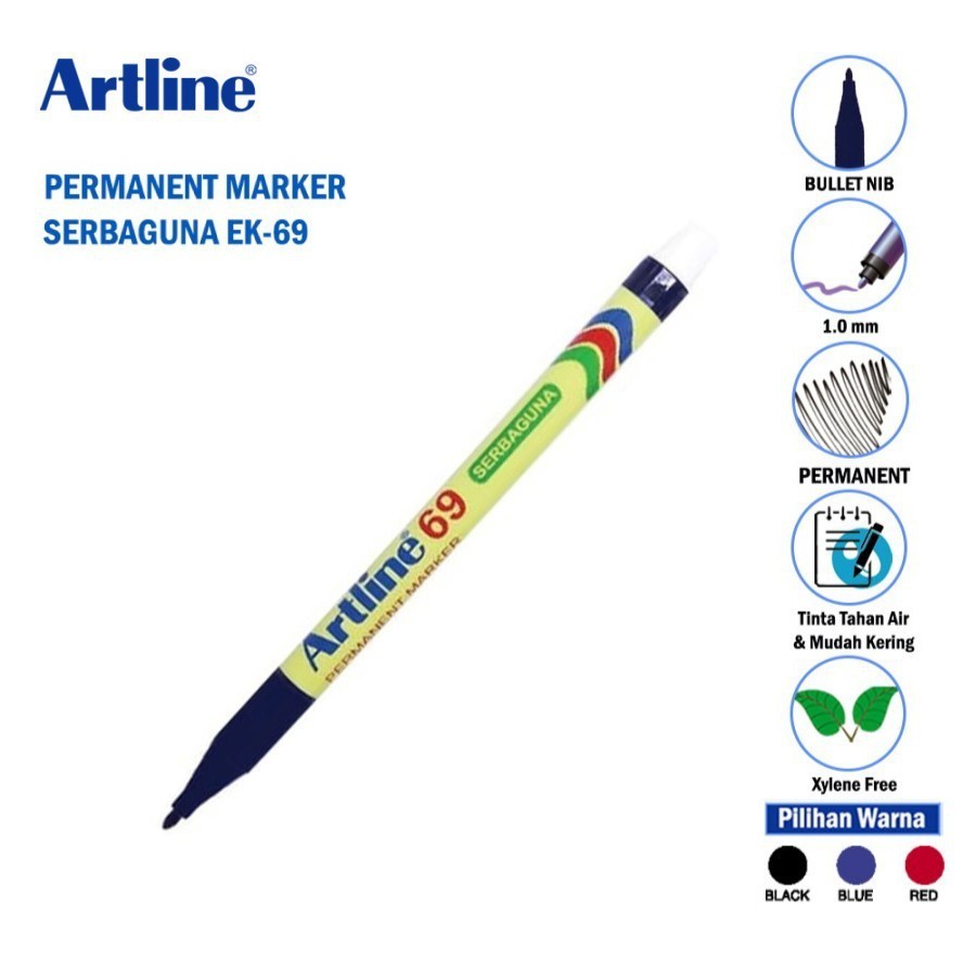 

ARTLINE PERMANENT MARKER SERBAGUNA EK-69