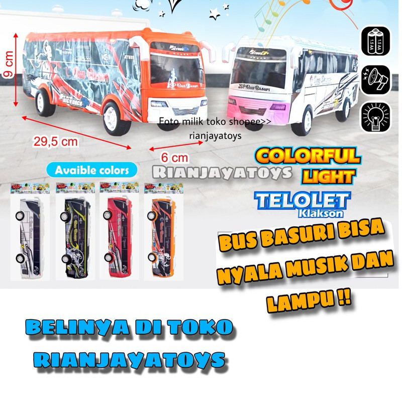 MAINAN BUS BASURI KLAKSON TELOLET - BUS VIRAL