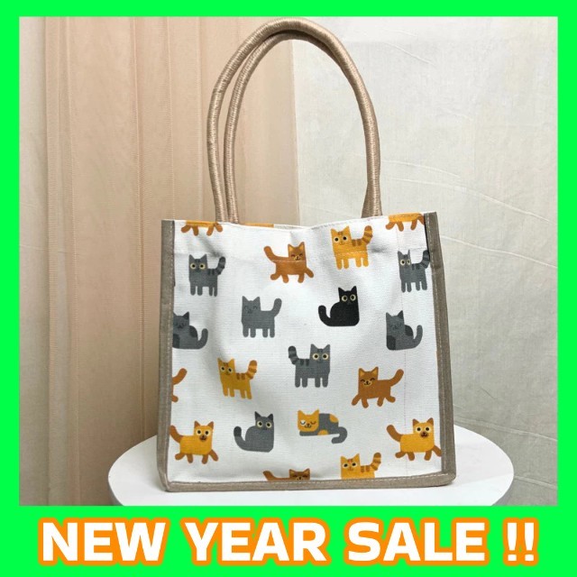 Tas jinjing persegi wanita tali sumbu tas kanvas totebag handbag tinggi - totebag sedang