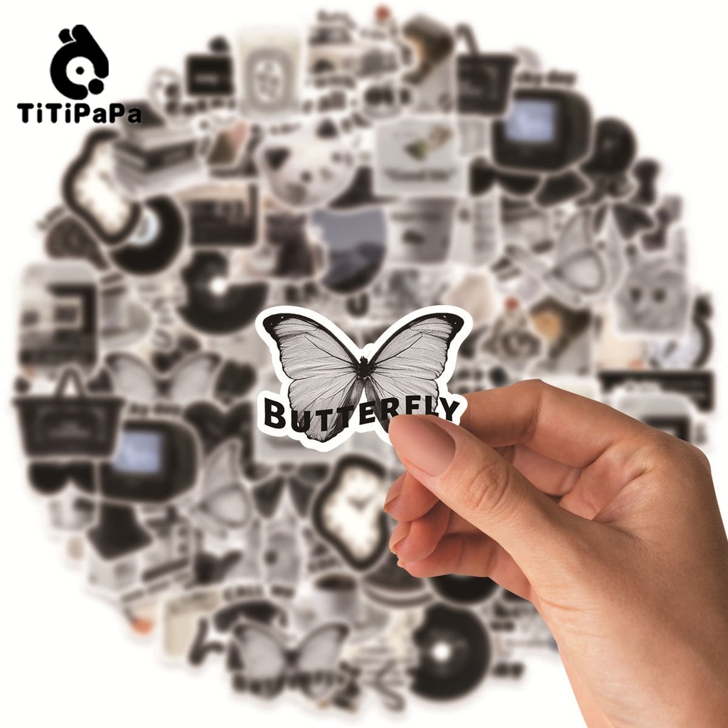 

50 Pcs Gaya Hitam Dan Putih, Boneka Penguin Stiker Dekoratif Kecil, Gaya Canggih, Stiker Dekoratif Notebook Sepeda Skateboard Seluler DIY.