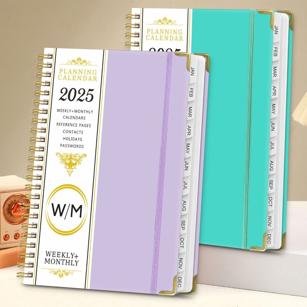 

New Paper 2025 Planner Notebook A5 with Index Tags 365 Days Diary Book Office Stationery School Supplies Notepads Study Notebook