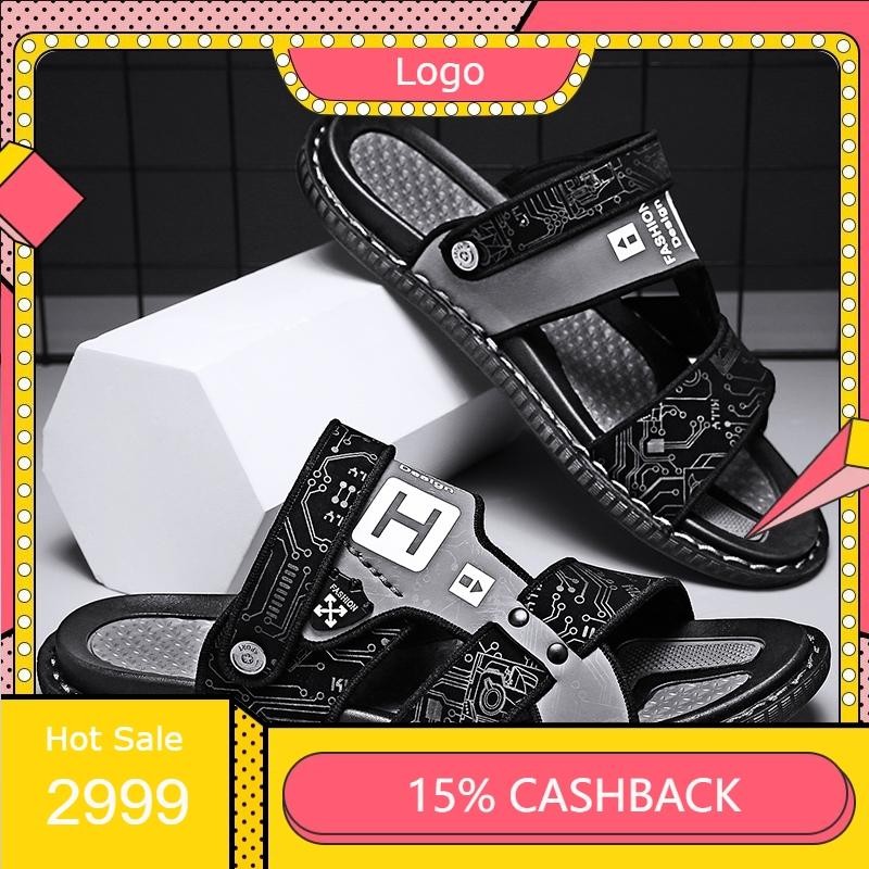 sandal pria keren kulit sandal gunung outdoor sandal laki laki import 2024 terbaru Sendal Cowok Keki