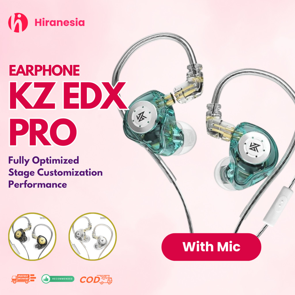 [MAKASSAR] HIRANESIA KZ EDX Pro with Mic Noise Cancelling Earphone Knowledge Zenith Dynamic Driver H