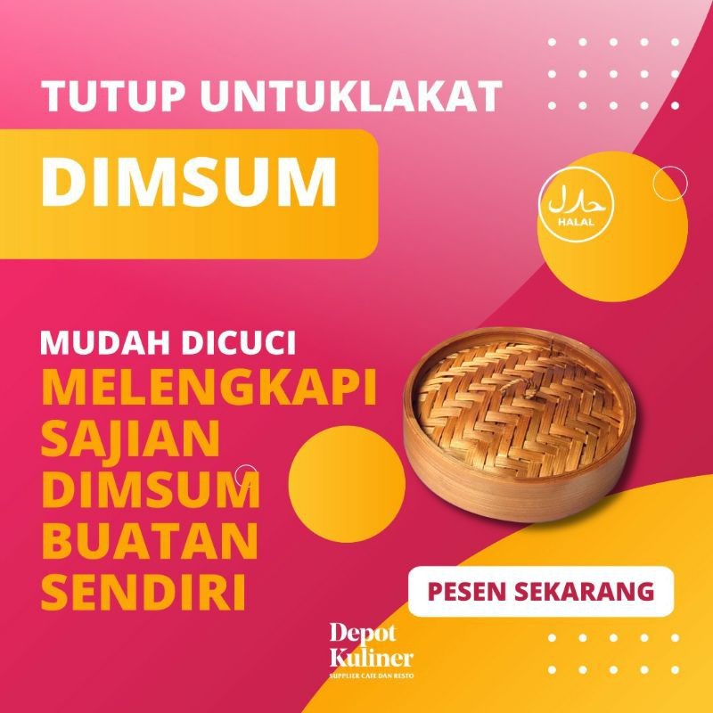 Tutup Klakat Bambu Dimsum Diamter 13 atau 15 CM Klakat Kukusan Bambu