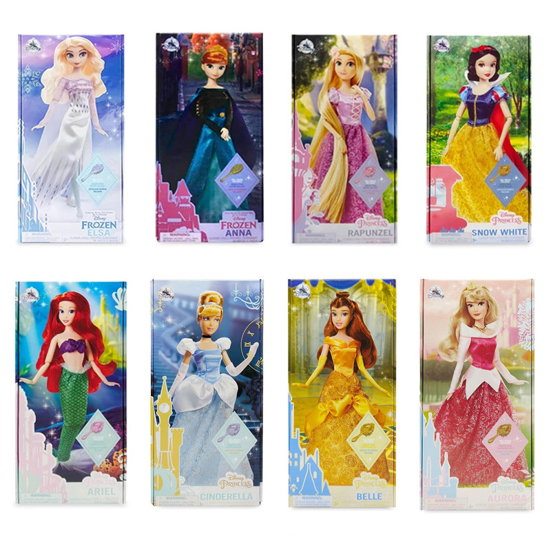 Disney Frozen Barbie Princess Rapunzel Snow White Toy For Girl Gift Fashion Classics  Ildren Gift Doll Ornamental Toys