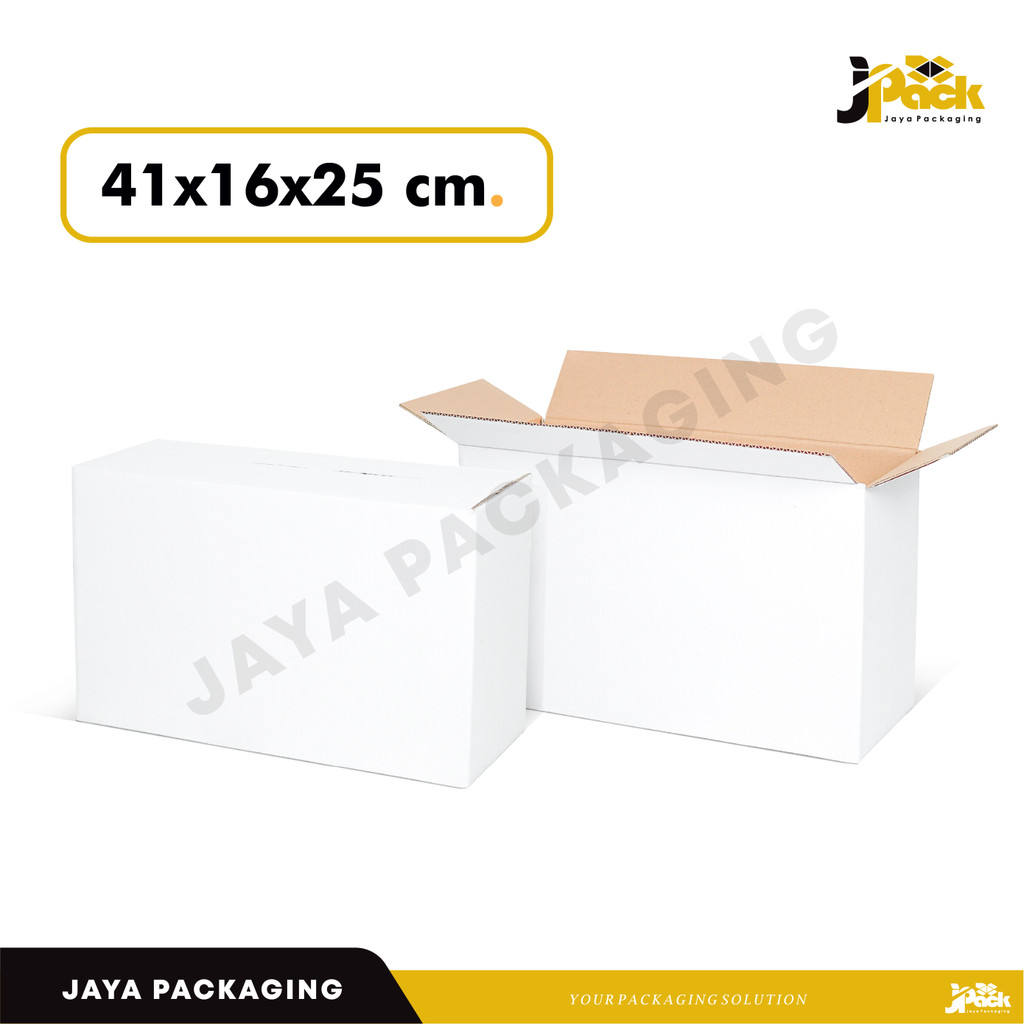 

Box 41X16X25 ( POLOS YSF PUTIH ) Kardus/Kemasan/Kotak/Packaging/Normal/A1/AMDK/Tinggi10/Tinggi25