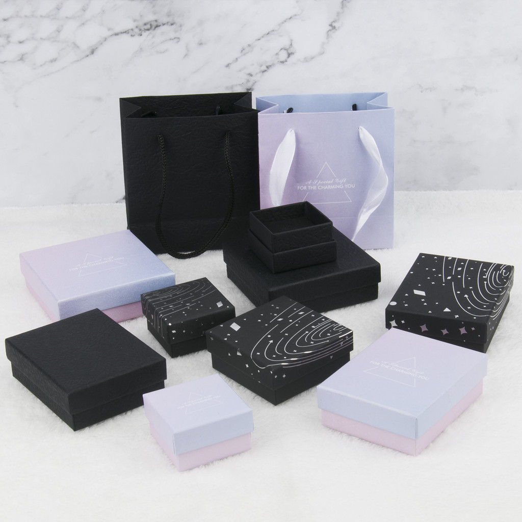 

Wholesale 1PC Paper Jewelry Box Bracelet Necklace Ring Earring Box Handmde Kraft Wedding Gifts Packaging Box Jewelry Accessories