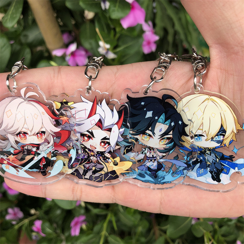Genshin Impact Kaedehara Kazuha Arataki Itto Albedo Xiao Keychain Figure Badge Anime Game Cosplay Ac