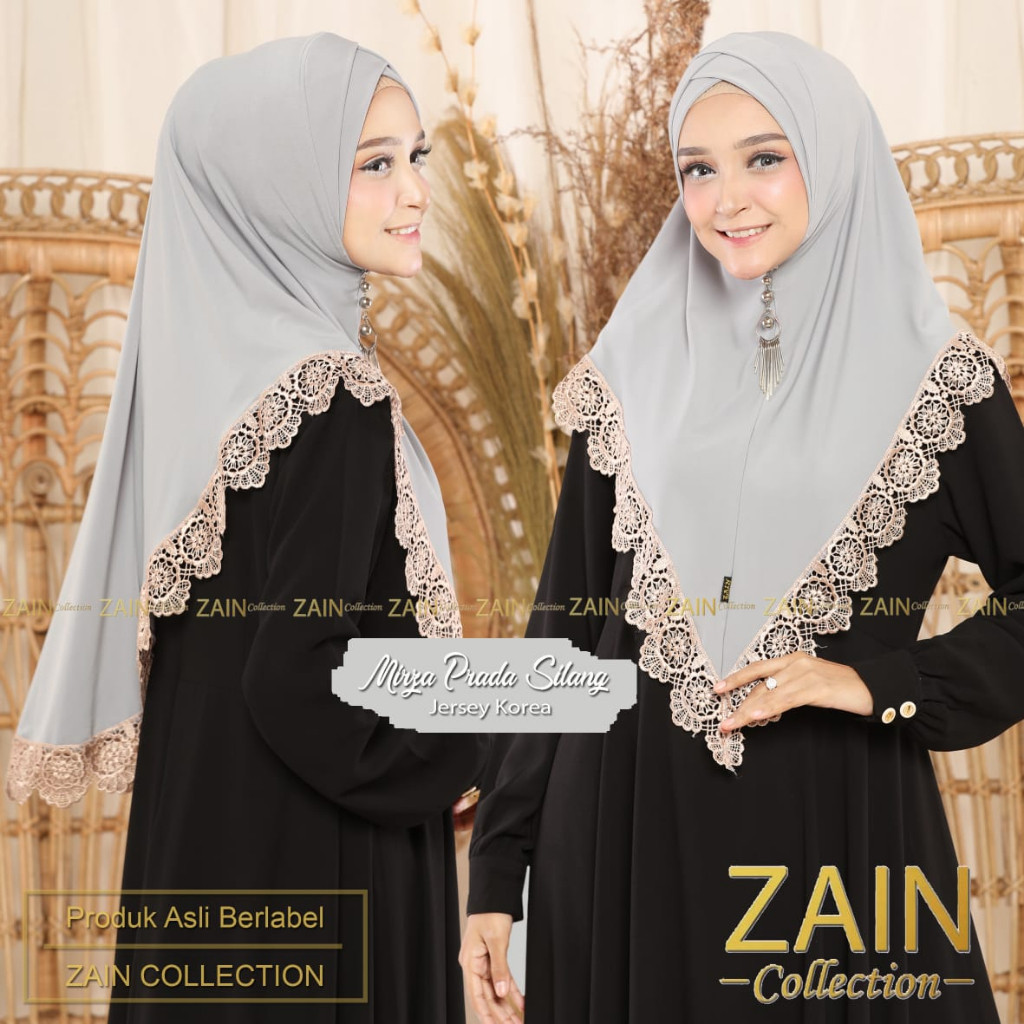Jilbab Instan Variasi Renda Mirna Silang Ori Zain Collection BISA COD