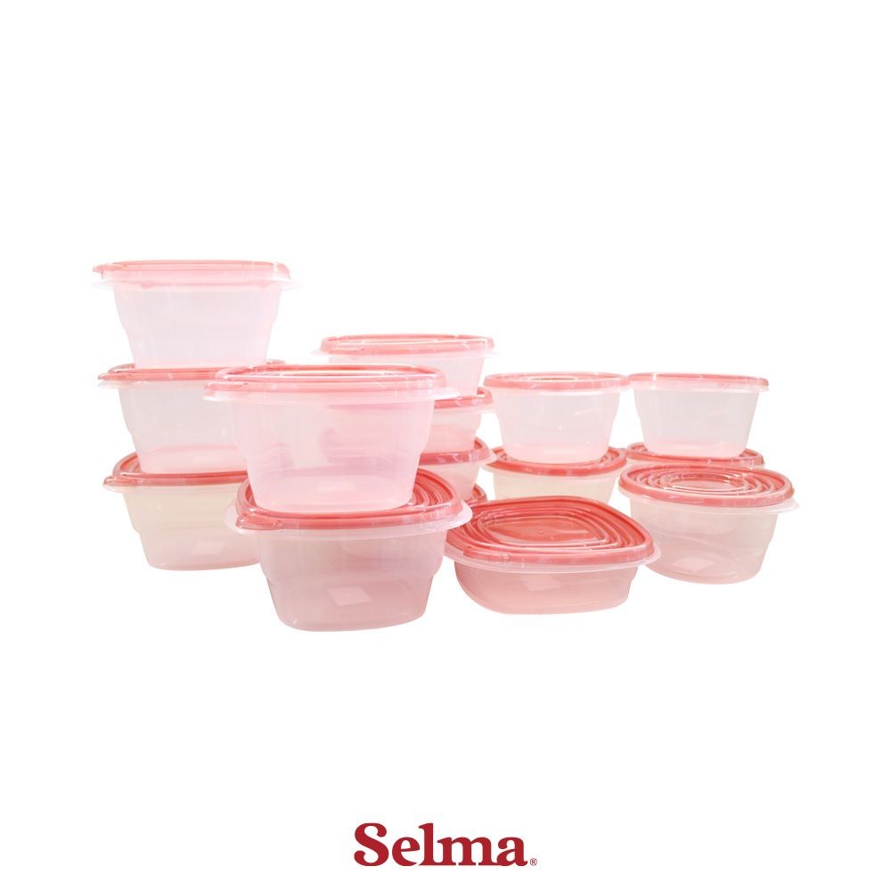 Baru Selma Set 15 Pcs Keira Wadah Makanan - Merah Food Container Kotak Makan Food Grade Serbaguna