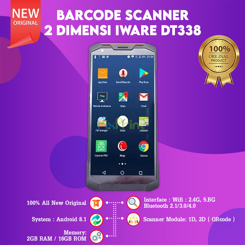 FixPrint PDT Android Handheld 2D Barcode Scanner - Iware Z DT338 ZDT-338 WiFi