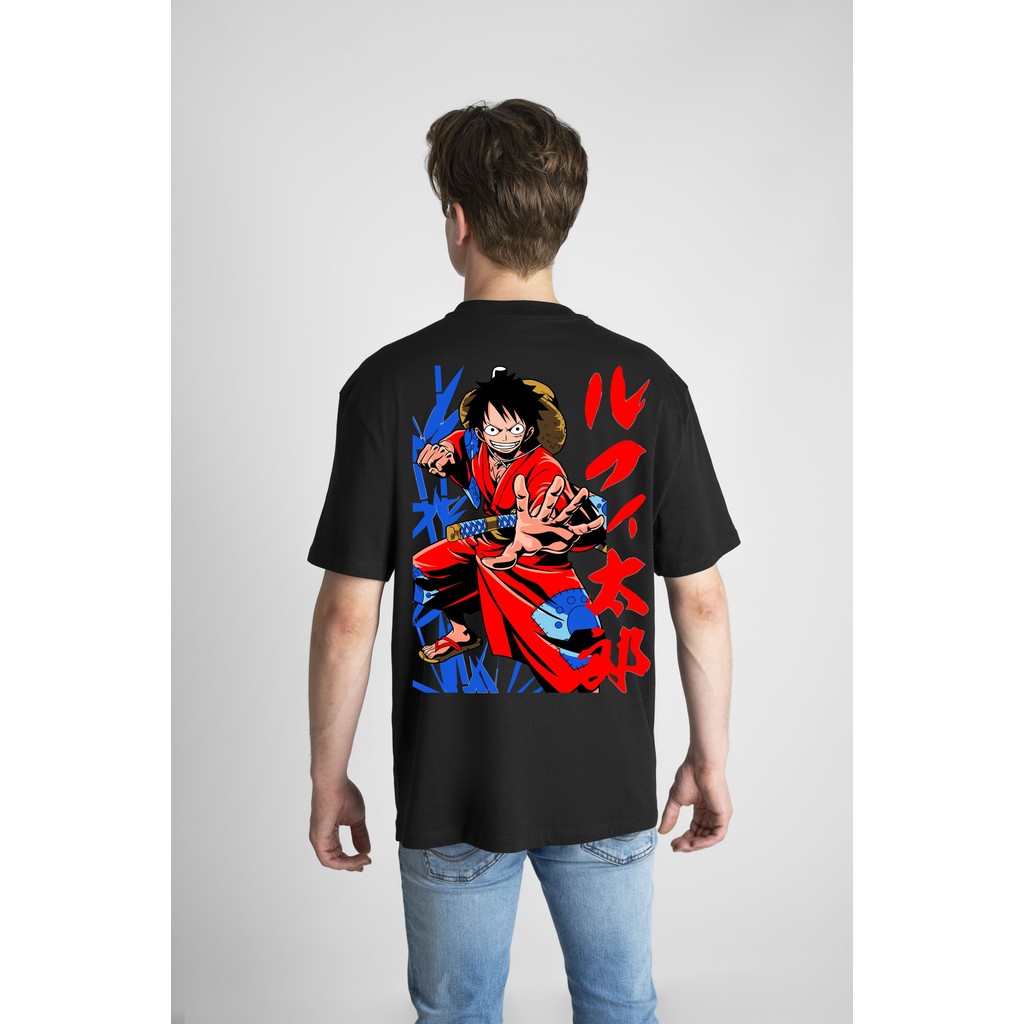 Baju Kaos Atasan Pria Cowok Anime Premium LUFFY WANO