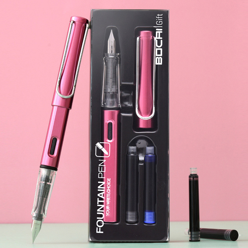 

1Set Classic Multicolor Fountain Pen Set Replaceable Ink Refill Signature Pen Student Writing Business School Office Supplies
