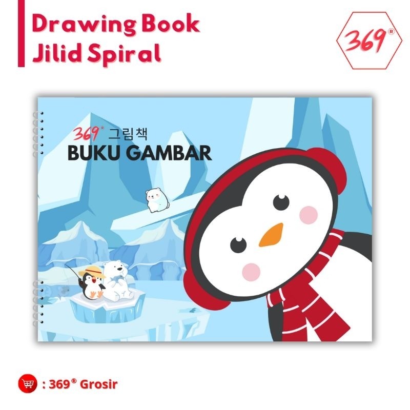 

369 - Buku Gambar / Drawing Book A4 - Besar - Jilid Spiral - 10 Lembar - Pinguin