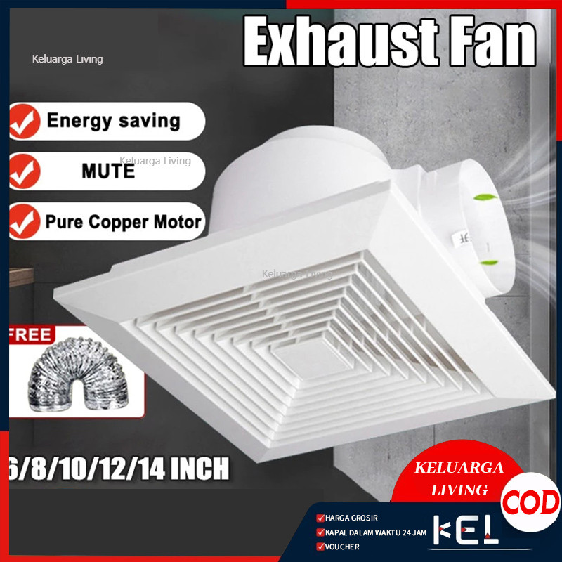 Ducting Exhaust Fan Plafon 12 Inch Kipas Blower Exhaust Plafon 8 Inch/10 Inch Kipas Angin Hisap Plaf