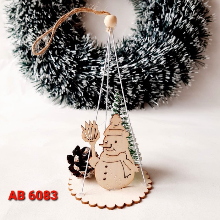 

Pohon Natal Kayu DIY Murah Hiasan Natal Dekorasi Kado Natal Christmas - SNOWMAN AB 6083