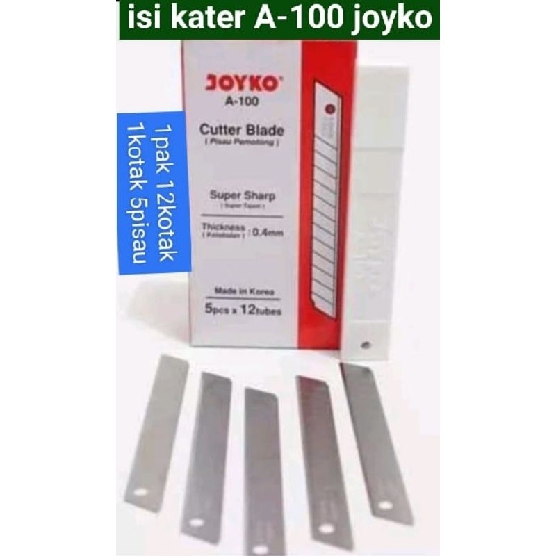 

isi pisau kater A-100 joyko/Cutter Blade A-100 joyko