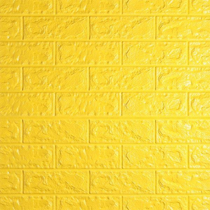 JUAL WALLPAPER 3D 0102 BRICK FOAM YELLOW WALLPAPER DINDING BATU BATA KUNING BEST SELLER