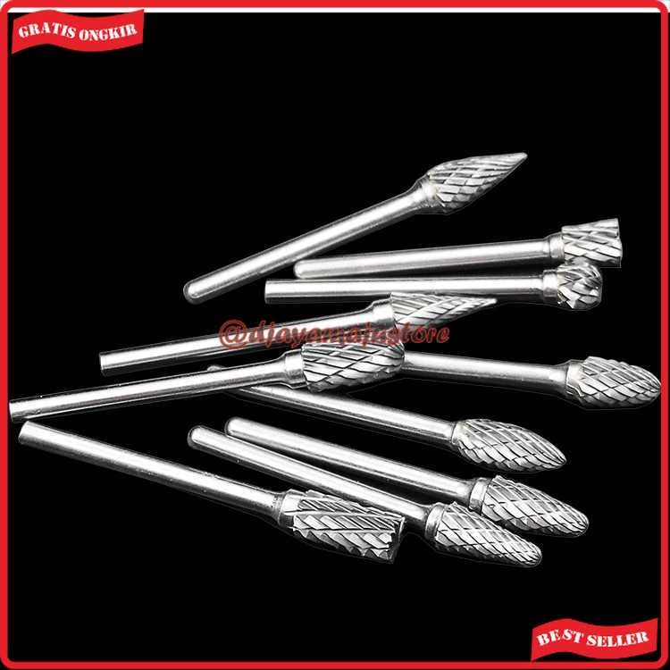 

JIGONG Mata Bor Tungsten Carbide Cone Spiral 1/8 Inch 10 PCS - JG8
