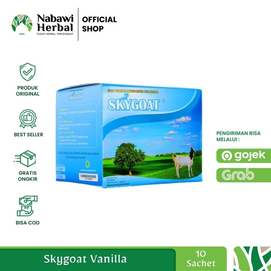 

SKYGOAT - Susu Kambing Etawa Bubuk SKY GOAT Original Vanilla 1 Box Isi 10 Sachet Z1Y
